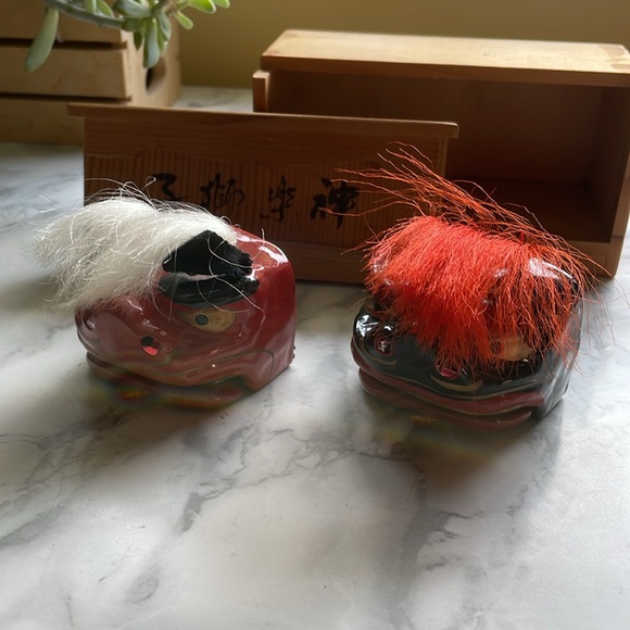 Vintage 1960s Japanese Lion's Head pair. 'Shishigashira' - Picture 3 of 10